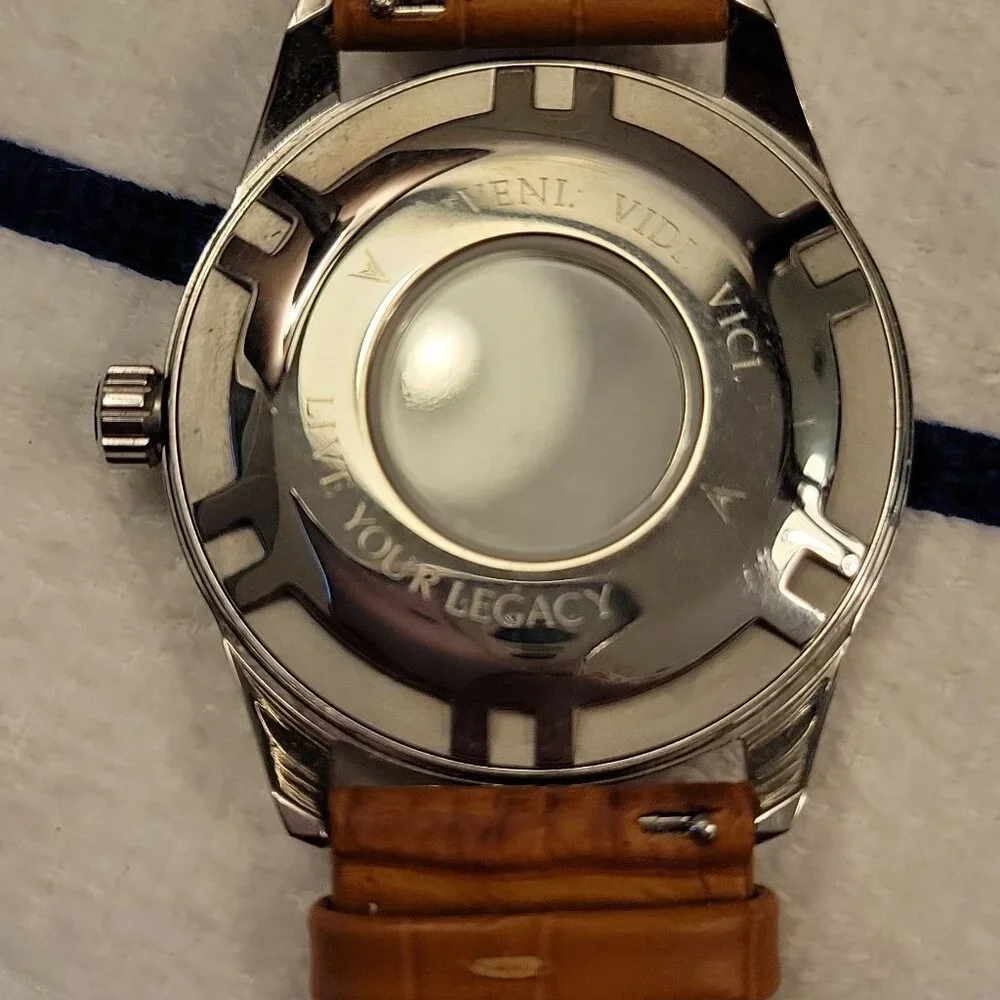 Blue Dial Men's Watch with Tan Leather Strap